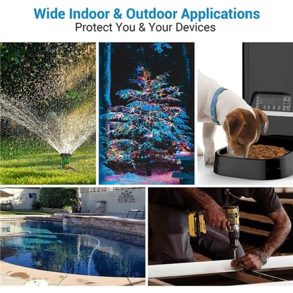 Outdoor Electrical Box, Waterproof Power Cord Protector, Black - Picture 5 of 7